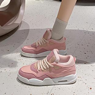 女鞋跃莱克2025新款 AJ4气垫樱花粉运动鞋复古休闲鞋百搭篮球跑鞋