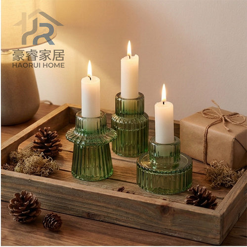 热卖欧式玻璃烛台简约防烫餐桌