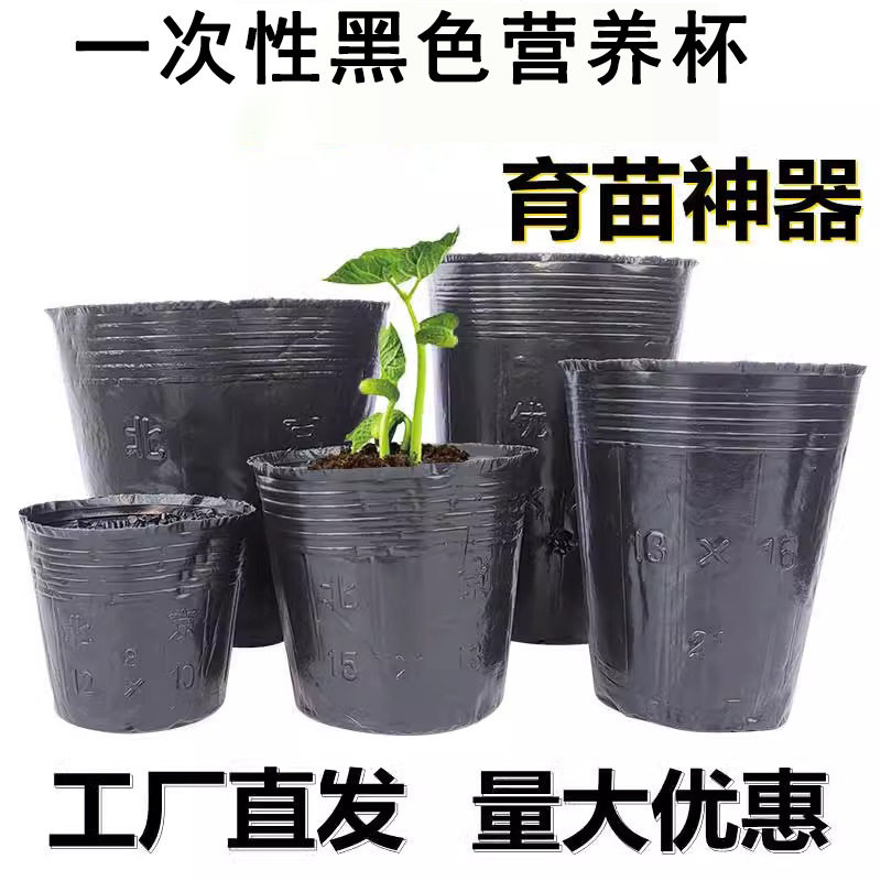 加厚塑料花盆育苗盆袋育苗杯一次性园艺穴盘大号植物种植杯营养钵