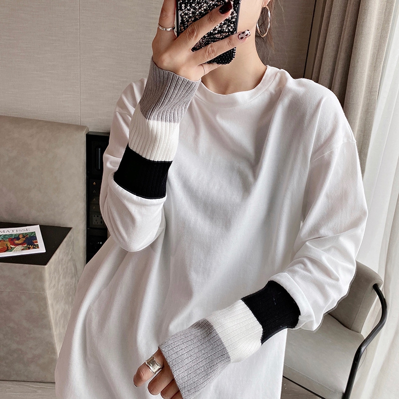 Official figure pure matte white T-shirt for women in spring and Autumn