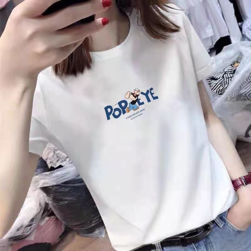 New Korean base T-shirt short sleeve white slim top