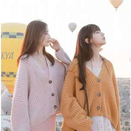 Autumn coat women's Korean loose student short new versatile lazy style sweater women's sweater cardigan coat