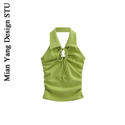 挂脖少女显白背心外穿女美式辣妹