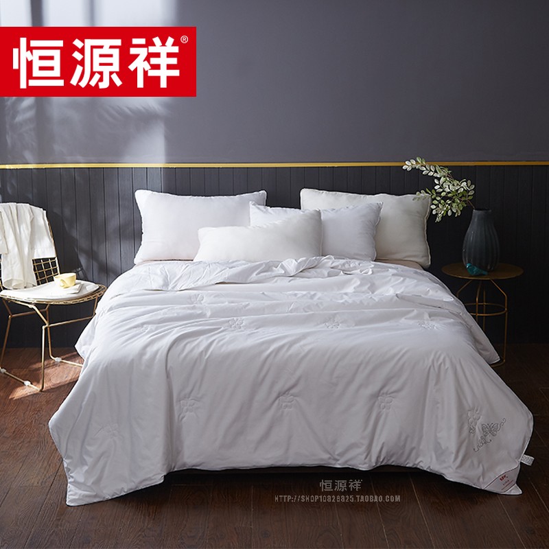 恒源祥家纺提花蚕丝被加厚冬被四季通用双人床品被子冰沁蚕丝被