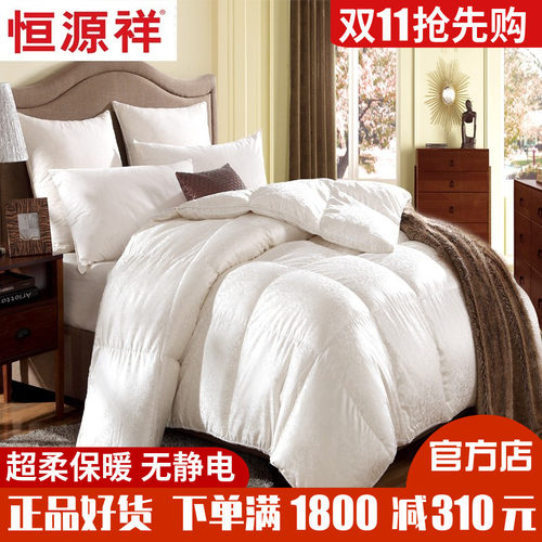 恒源祥羽绒被95白鹅绒被子冬被双人加厚保暖五星级酒店被芯促销