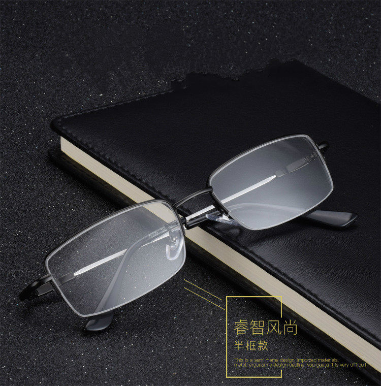 近视眼镜框男女超轻记忆架钛合金眼镜架半框配成品眼镜100-1000度