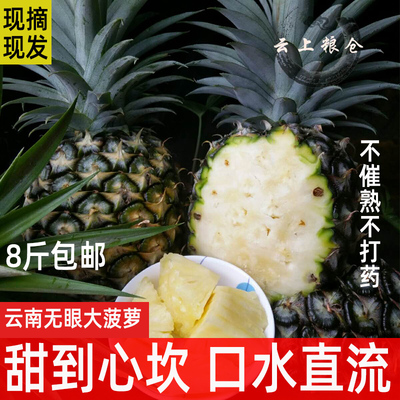 云南西双版纳无眼菠萝牛奶大凤梨当季泰国甜金钻新鲜水果8斤包邮