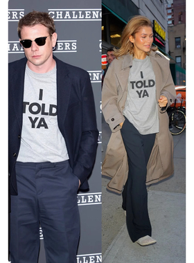 挑战者赞姐赞达亚同款 I Told Ya字母男女装加绒宽松圆领套头卫衣