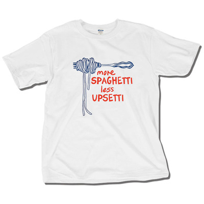 多吃意面少点烦恼more spaghetti less upsetti趣味双关语短袖t恤