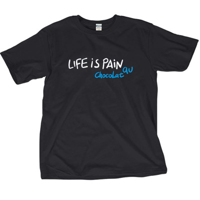 Life is pain au chocolat 趣味英文文字T恤恶搞男女纯棉宽松短袖