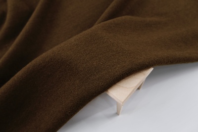 弹力亲肤 深棕色绵羊毛针织羊毛毛料面料打底衫开衫裤子半裙布料