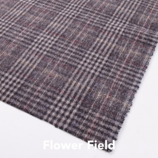 顺毛羊毛●灰色中性经典威尔士格纹光泽羊毛面料大衣外套定制布料