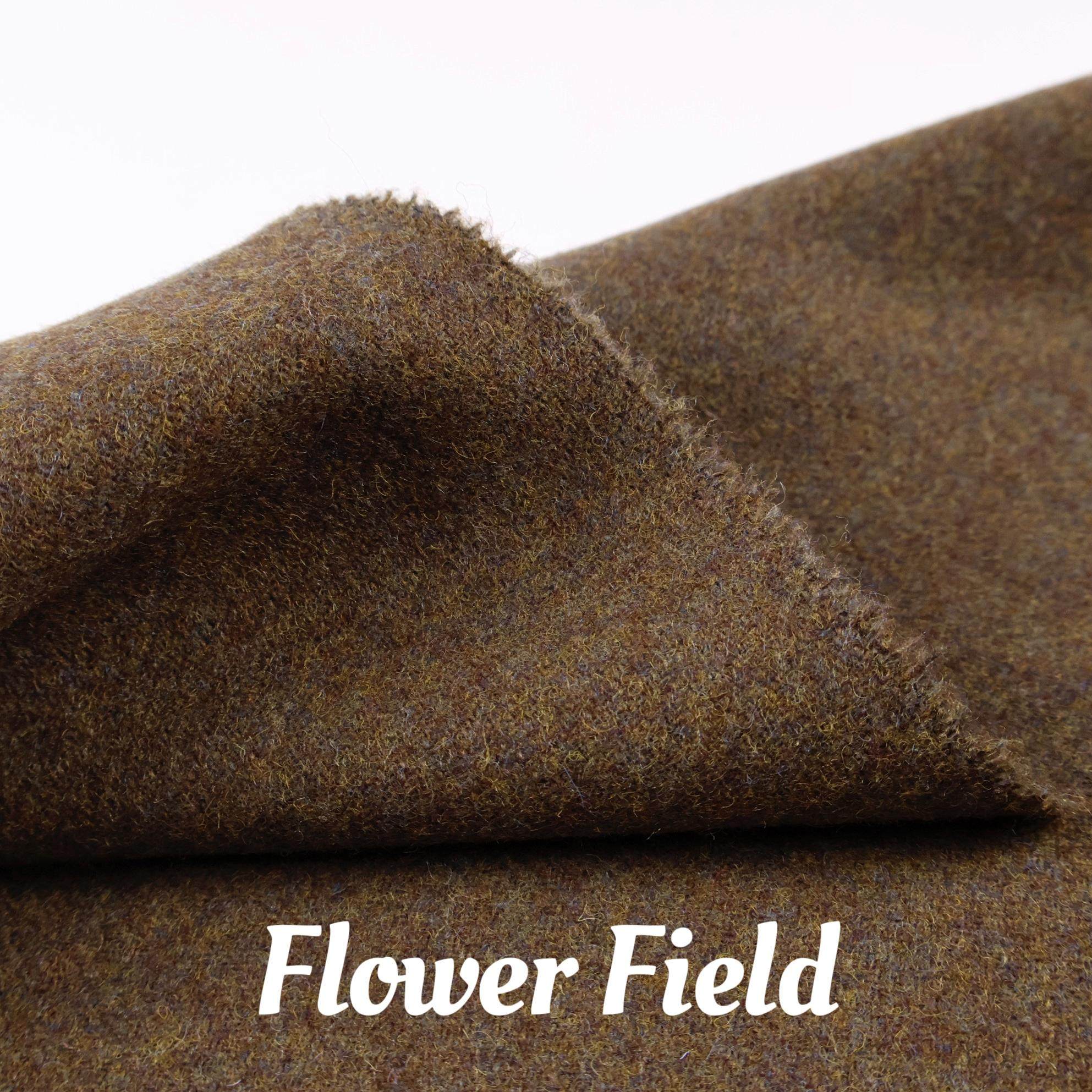 tweed复古混色花纱 绿棕色纯色羊毛呢毛料羊毛布料西装套装面料