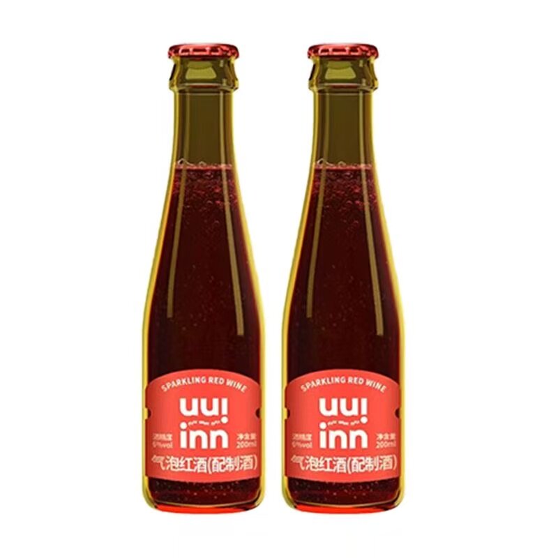 牛引气泡红酒配制酒200ml瓶装红色气泡酒果味饮料