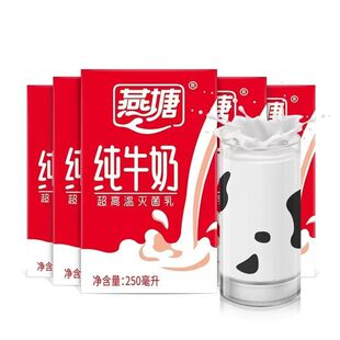 纯牛奶牛奶250ml牛乳营养早餐整箱全脂 燕塘新正品 现货现发