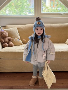 Idol2025新女童韩版 白鸭绒羽绒服外套洋气小童保暖外套小耳朵5448