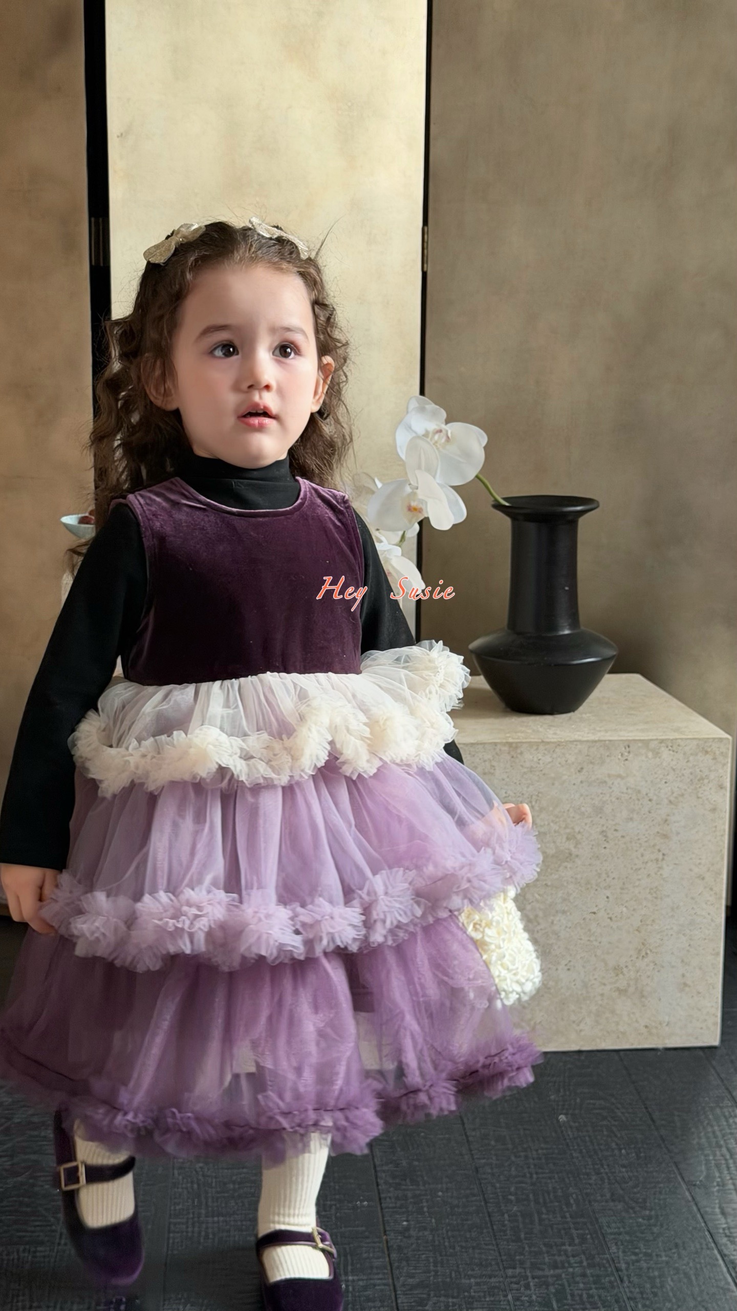 苏西susie女童25秋冬新款女童韩版小童洋气可爱背心裙套装公主裙