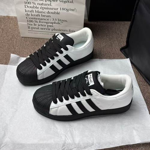 夏季复古黑白厚底低帮小白板鞋