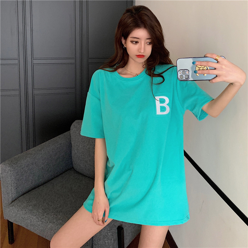 Real shot new short sleeve T-shirt women's hair thickening