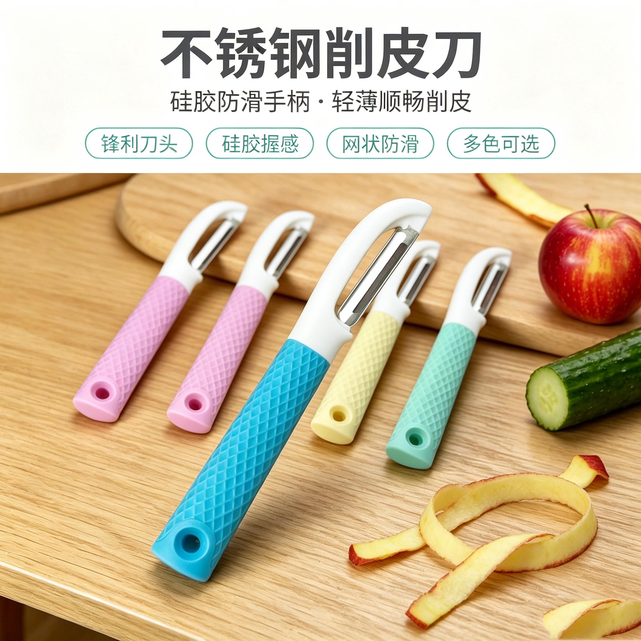 不锈钢蔬果削皮器硅胶防滑