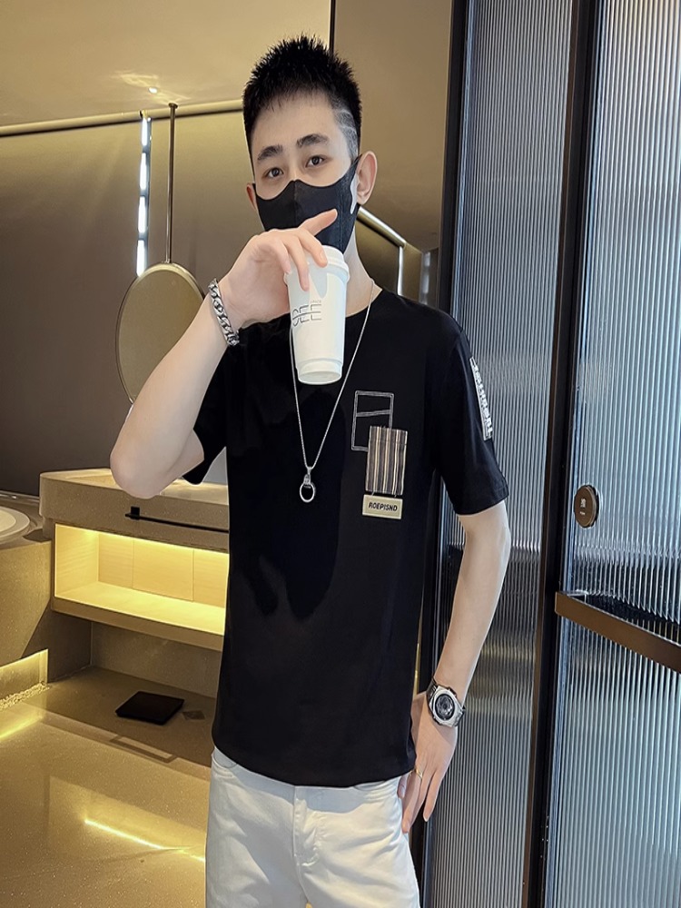 设计感短袖T桖男网红ins潮牌夏季白色体恤痞帅半袖衣服夏装体恤衫