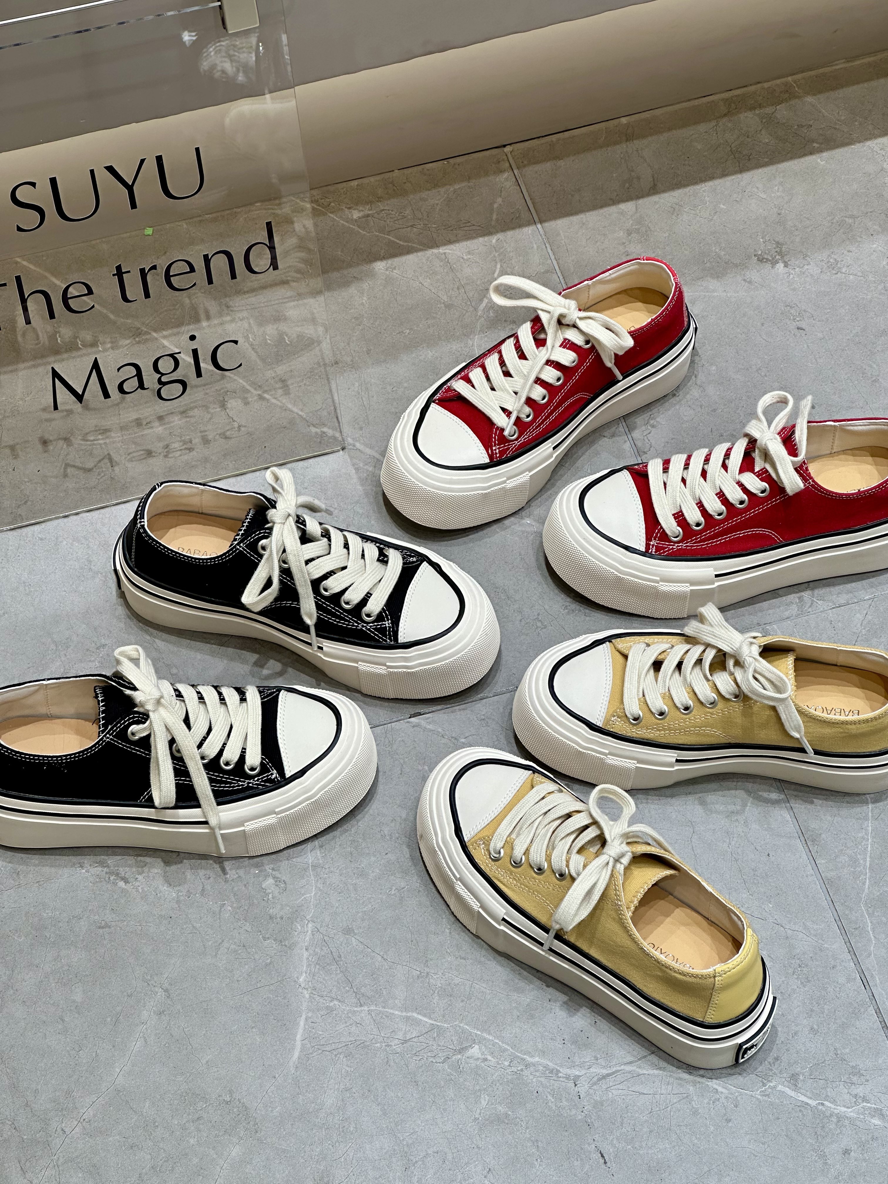 苏与2026春季新款厚底帆布鞋女款百搭休闲运动板鞋饼干鞋小白鞋女