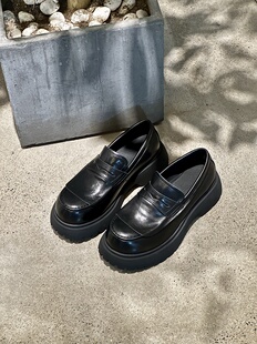 百搭休闲圆头厚底单鞋 苏与2026春季 女英伦风小皮鞋 真皮乐福鞋 新款