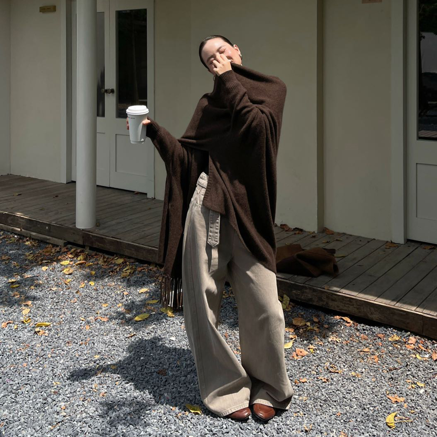 PURITYYH极简慵懒风直筒裤时尚牛仔阔腿裤女高腰遮胯百搭休闲长裤