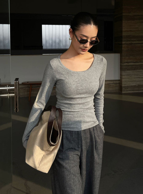 PUIRTY YH亲肤秋冬厚款T恤修身外穿长袖白色内搭打底衫时尚上衣