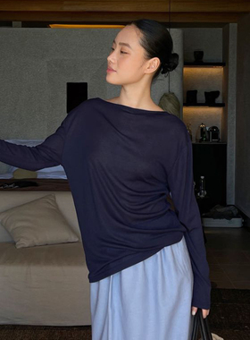 PURITYYH圆领罩衫洋气夏季薄款简约休闲后背镂空长袖防晒小衫上衣