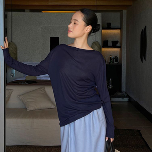 PURITYYH圆领罩衫洋气夏季薄款简约休闲后背镂空长袖防晒小衫上衣