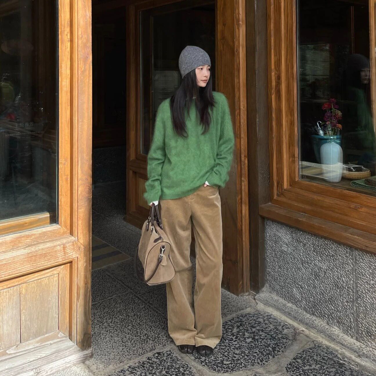 PURITYYR小众设计极简质感灯芯绒2026冬百搭梨形遮胯显瘦阔腿裤女
