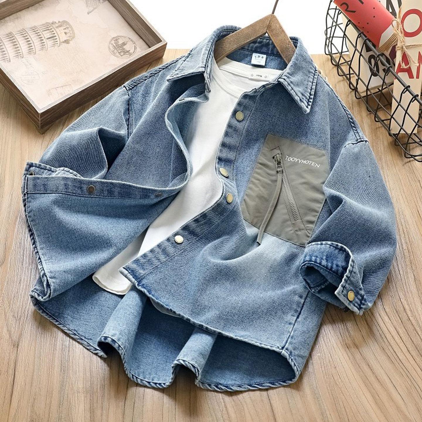 男童牛仔衬衫外套2026春装新款儿童帅气潮流水洗翻领大童百搭上衣,童装/婴儿装/亲子装,儿童牛仔衬衫,淘宝优惠券,粉丝福利购,淘宝优惠卷