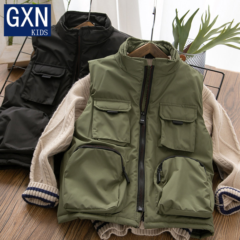 男童秋冬工装马甲2026年春秋新款儿童外穿中大童酷帅夹棉保暖坎肩,童装/婴儿装/亲子装,马甲,淘宝优惠券,粉丝福利购,淘宝优惠卷