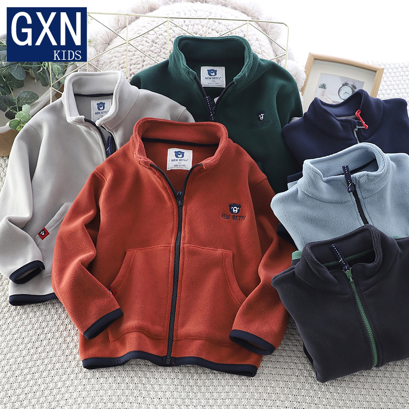 儿童双面奥粒绒外套男童加厚拉链