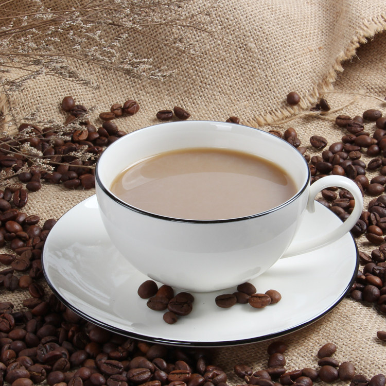 欧式陶瓷杯咖啡杯碟 创意简约黑边黑线奶杯杯大容量下午茶杯套装