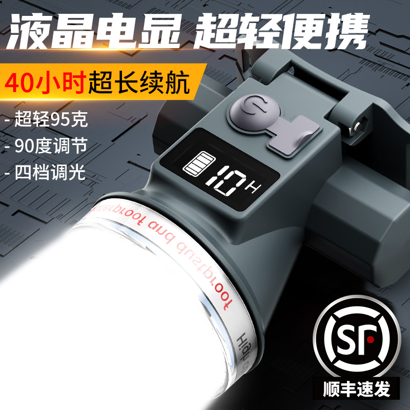 天火超轻95克带数显头灯