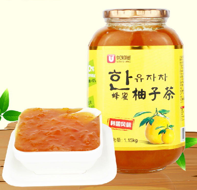 茗晟 蜂蜜柚子茶1.15kg 韩国风味柚子茶 奶茶店柚子茶果酱饮料浓
