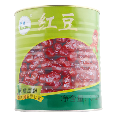 天聪红豆罐头大桶罐装红豆蜜豆糖水罐头刨沙冰3.35kg奶茶原料