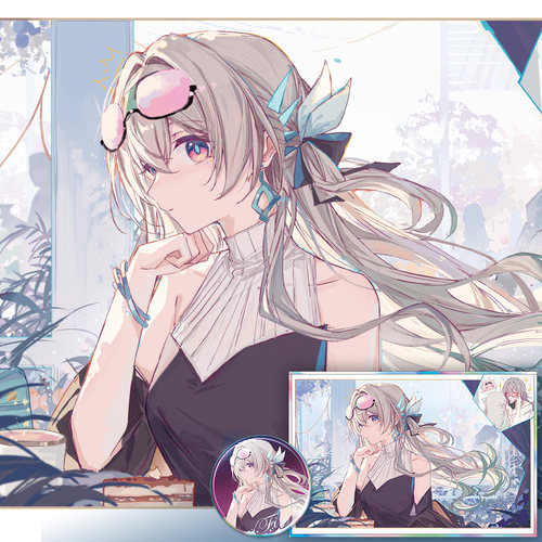 【鸦居老师】流萤鸢尾花艺人主题同人周边双闪吧唧亚克力色纸