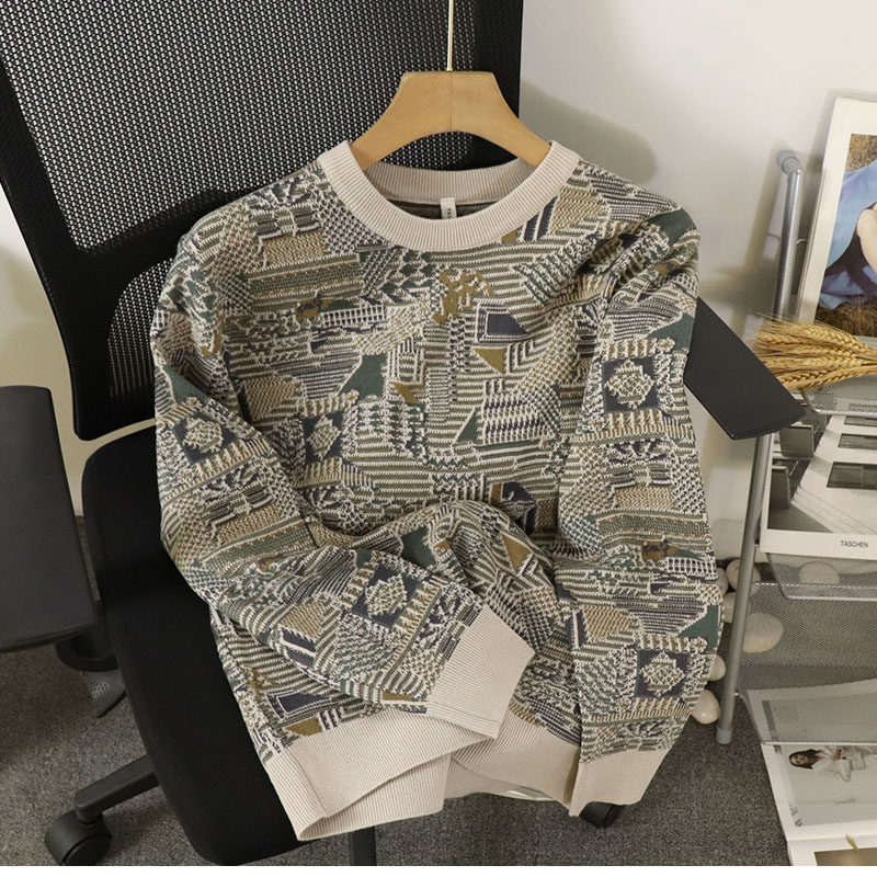 潮牌 男士秋冬毛衣针织衫潮流彩色百搭线上打底复古痞帅港风街头