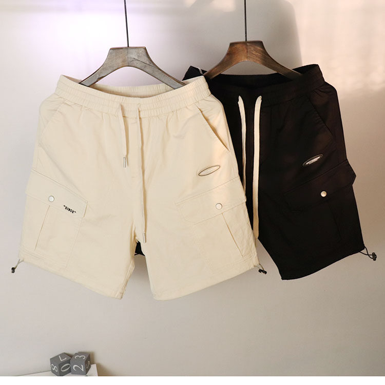 潮牌美式男士夏装五分中裤宽松休闲短裤工装裤多袋松紧裤子男士裤,男装,休闲裤,淘宝优惠券,粉丝福利购,淘宝优惠卷