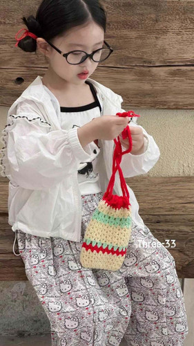 2025夏季新款女童韩版KT猫柔软舒适防晒衣女宝可爱背心防蚊裤套装