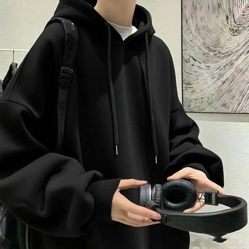 薄/厚 秋冬连帽卫衣潮流oversize宽松胖子外套百搭上衣纯色不起球