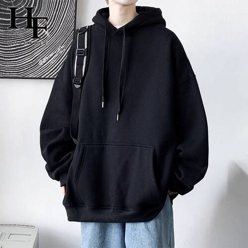 新款重磅秋冬季加肥加大码卫衣男宽松显瘦男装薄款连帽衫重磅外套
