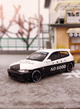 SW 1:64 本田思域 EG6 大阪JDM 警车 合金汽车模型收藏摆件 静态