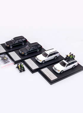 Mortal1:64 奔驰E300 S124加长版配自行车仿真合金汽车模型 收藏