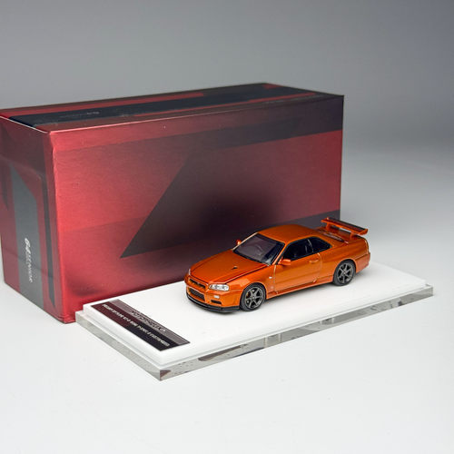MOTORHELIX MH 1:64 日产 GTR R34 V-SPEC Ⅱ合金汽车模型 可开盖