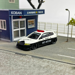 HKM合金1 思域Civic本田Pandem火箭兔EG6 64房车跑车模型