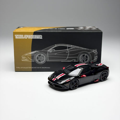 现货 TOC富美 1:64 跃马 FE458 Speciale 黑色合金汽车模型